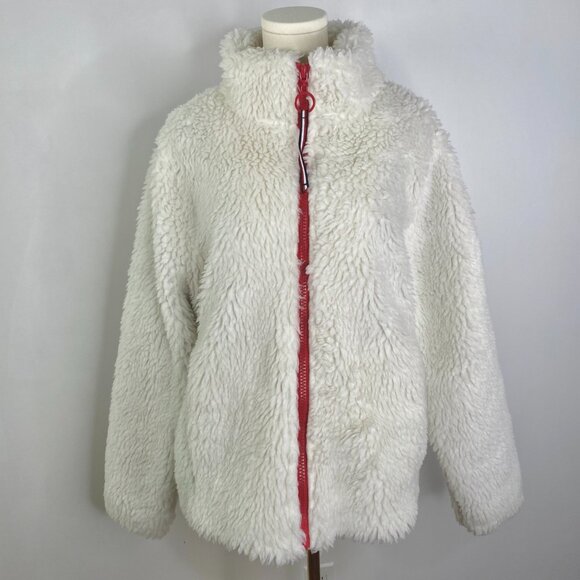 Tommy Hilfiger - White Faux Shearling Winter Zip-Up Jacket - Picture 9 of 13